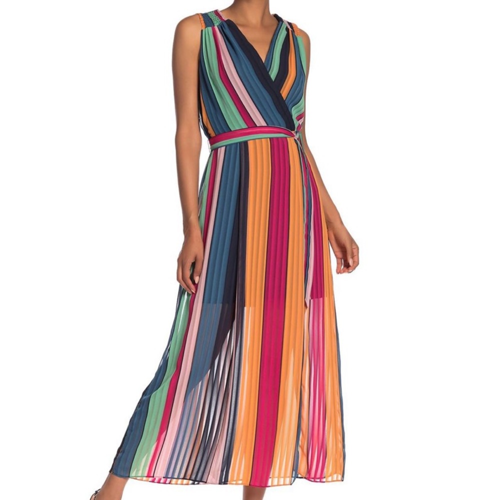 ECI colorblock stripe dress